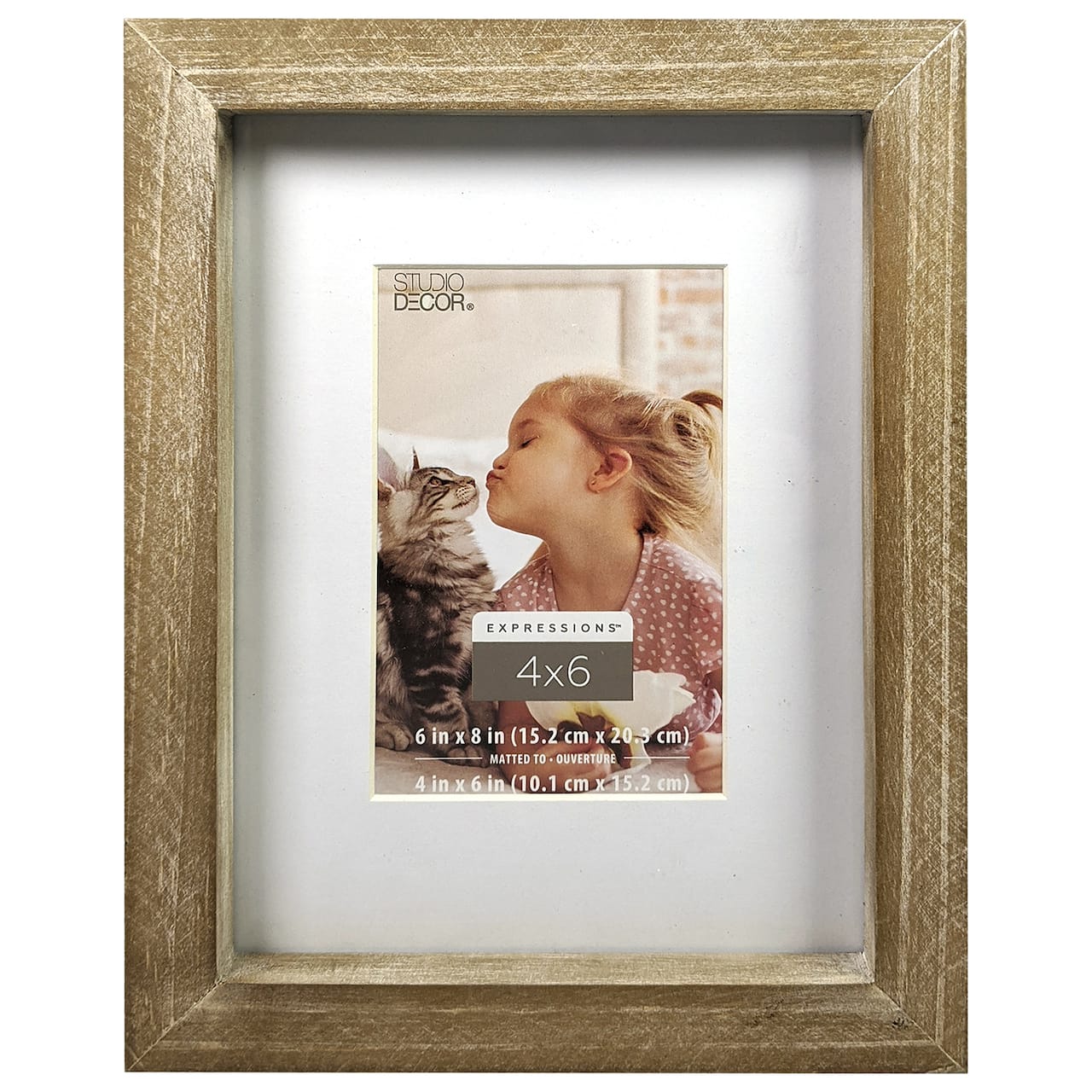 Rustic 4&#x22; x 6&#x22; Wooden Frame with Mat, Expressions&#x2122; by Studio D&#xE9;cor&#xAE;
